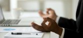 Meditation at desk.